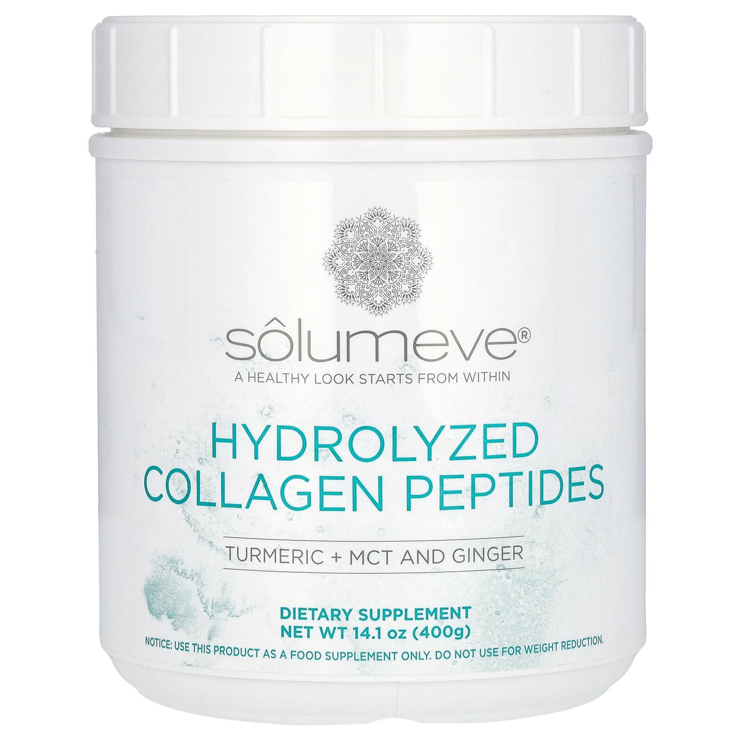 Solumeve, Hydrolyzed Collagen Peptides with Turmeric, MCT, and Ginger, 14.1 oz (400 g)