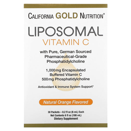 California Gold Nutrition, Liposomal Vitamin C, Orange Flavor, 1,000 mg, 30 Packets, 0.2 fl oz (6 ml) Each