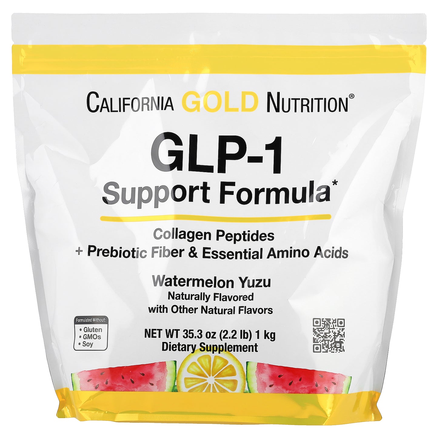 California Gold Nutrition, GLP-1 Support Formula, Watermelon Yuzu, 2.2 lb (1 kg)