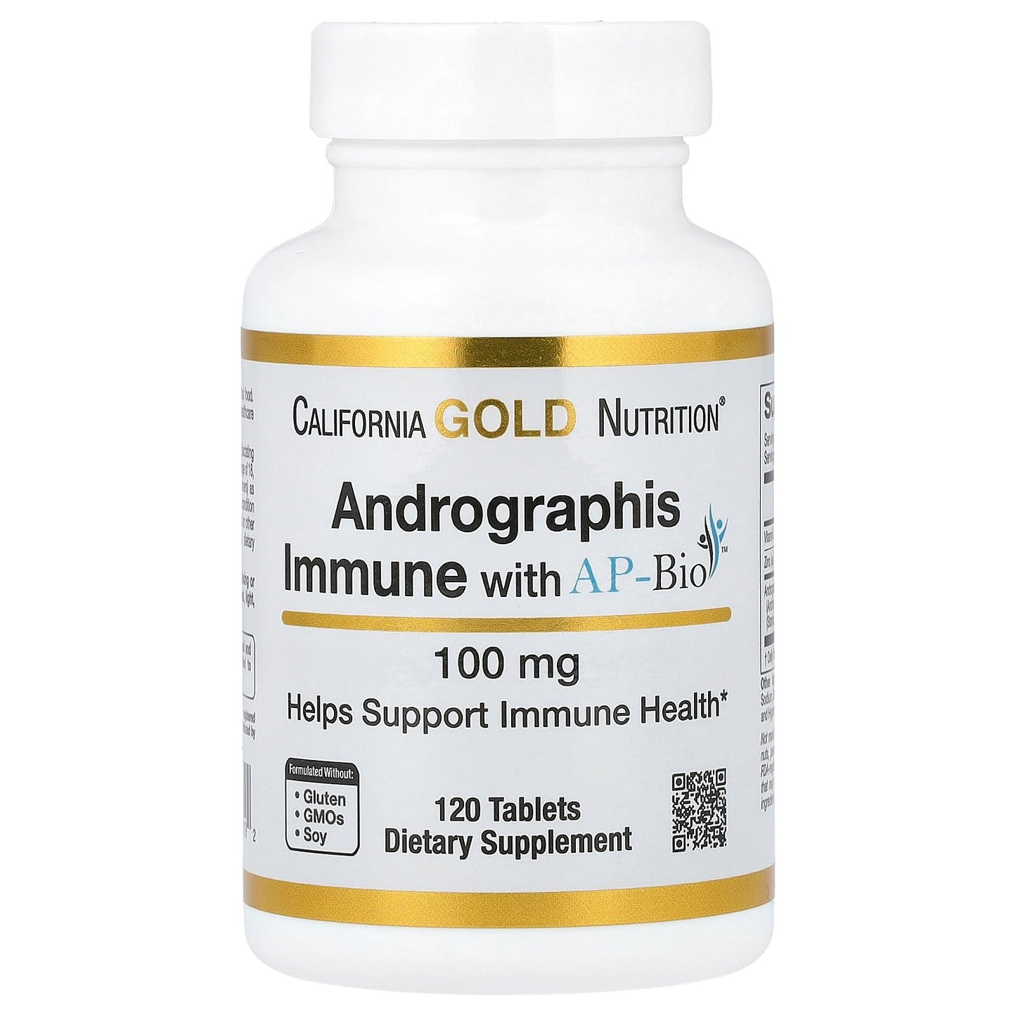 California Gold Nutrition, Andrographis Immune with AP-Bio, Andrographis Extract with Vitamin C and Zinc, 100 mg, 120 Tablets