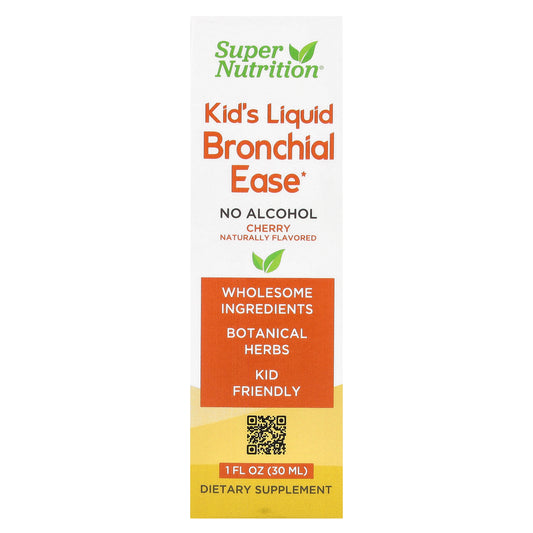 Super Nutrition, Kid's Liquid Bronchial Ease, No Alcohol, Cherry, 1 fl oz (30 ml)