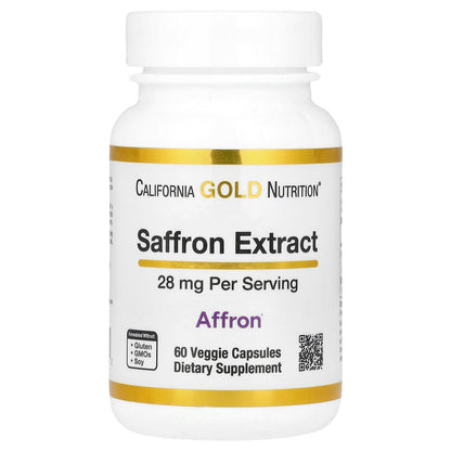 California Gold Nutrition, Saffron Extract with Affron®, 28 mg, 60 Veggie Capsules