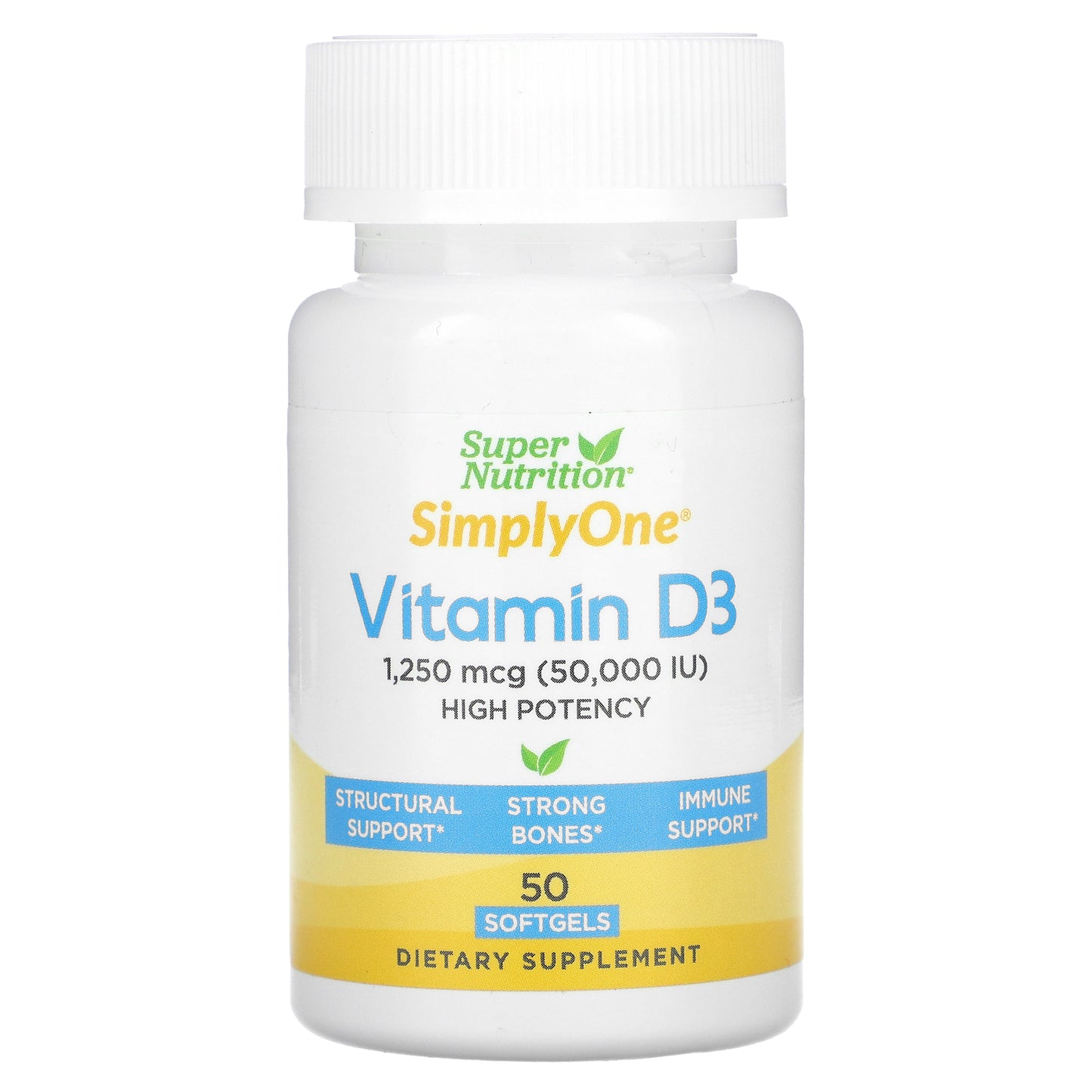 Super Nutrition, SimplyOne, Vitamin D3, 50,000 IU, 50 Softgels