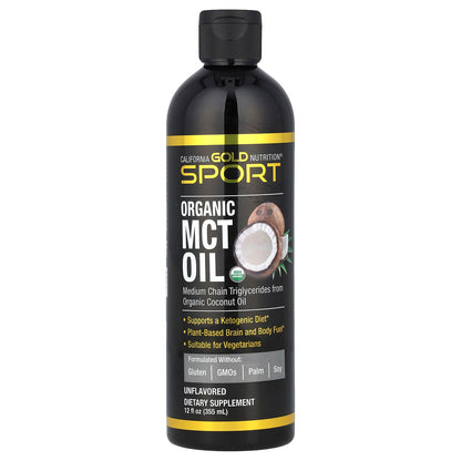 California Gold Nutrition, Sport, Organic MCT Oil, Unflavored, 12 fl oz (355 ml)