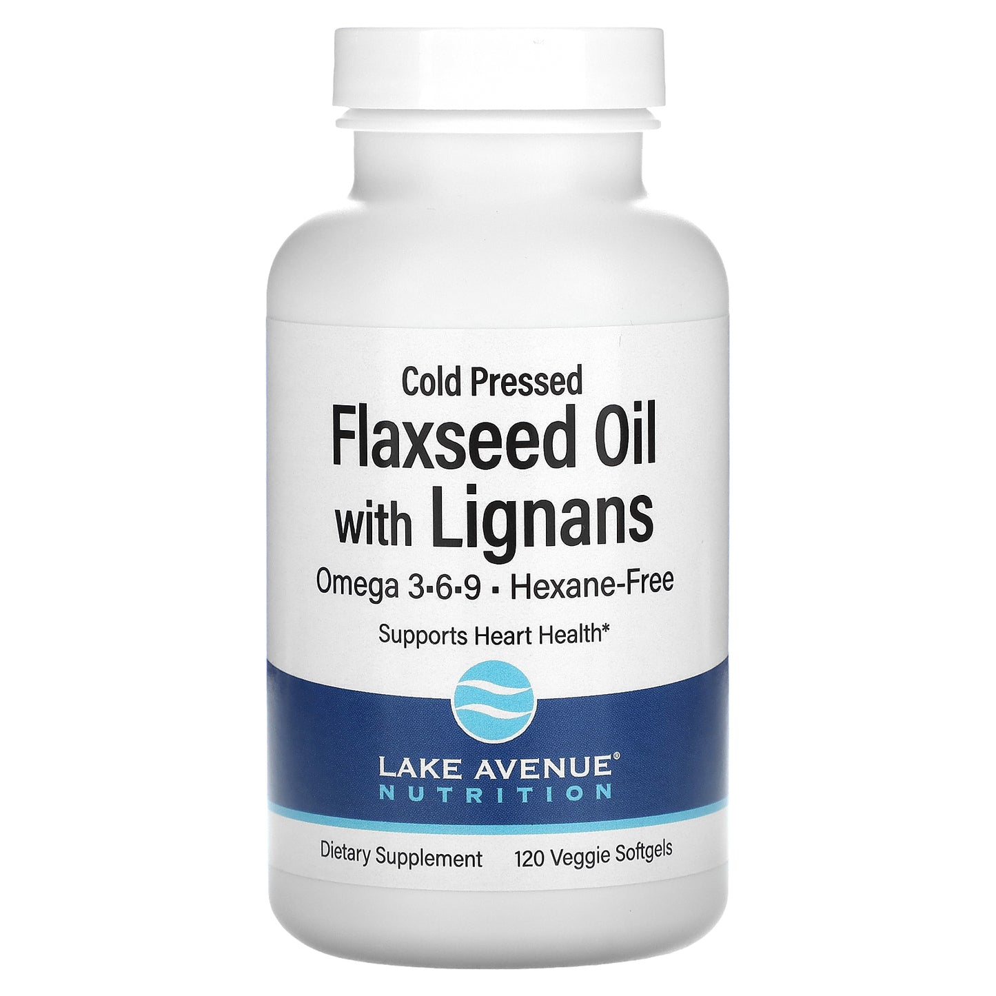 Lake Avenue Nutrition, Cold Pressed Flaxseed Oil with Lignans, 1 g, 120 Veggie Softgels