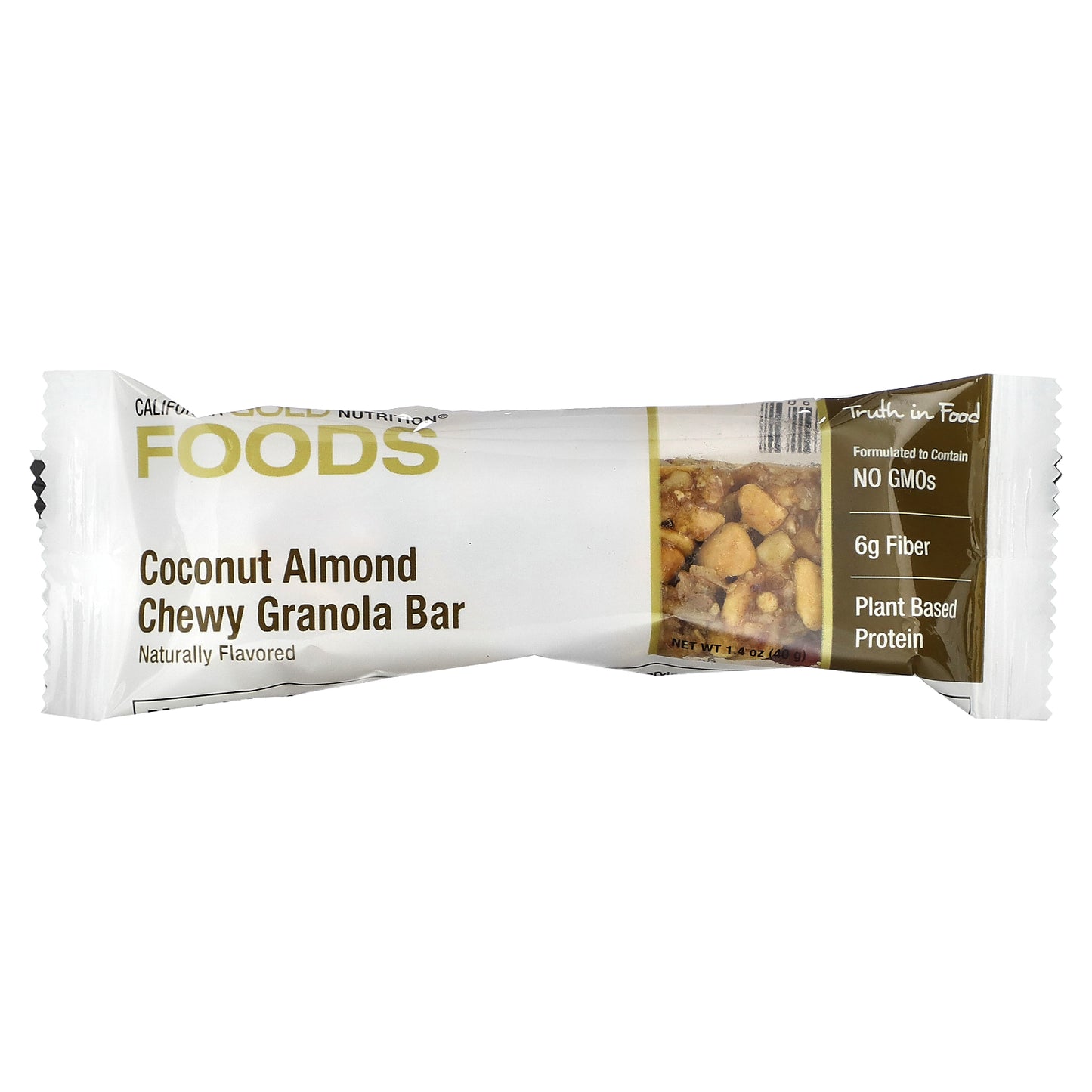 California Gold Nutrition, Foods, Coconut Almond Chewy Granola Bars, 12 Bars, 1.4 oz (40 g) Each