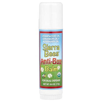 Sierra Bees, Anti-Bug Balm Stick, Cedarwood, Geranium & Rosemary Oil, 0.6 oz (17 g)