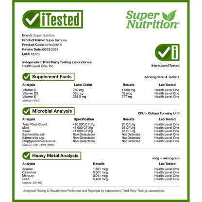 Super Nutrition, Super Immune, Immune-Strengthening Multivitamin with Glutathione, 240 Tablets