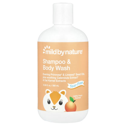 Mild By Nature, Tear-Free Baby Shampoo & Body Wash, Peach, 12.85 fl oz (380 ml)