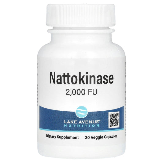 Lake Avenue Nutrition, Nattokinase, Proteolytic Enzyme, 2,000 FUs, 30 Veggie Capsules