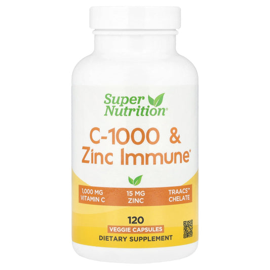 Super Nutrition, C-1000 & Zinc Immune, 120 Veggie Capsules