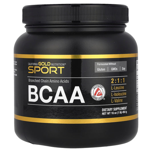 California Gold Nutrition, Sport, BCAA Powder, AjiPure®, Branched Chain Amino Acids, 1 lb (454 g)