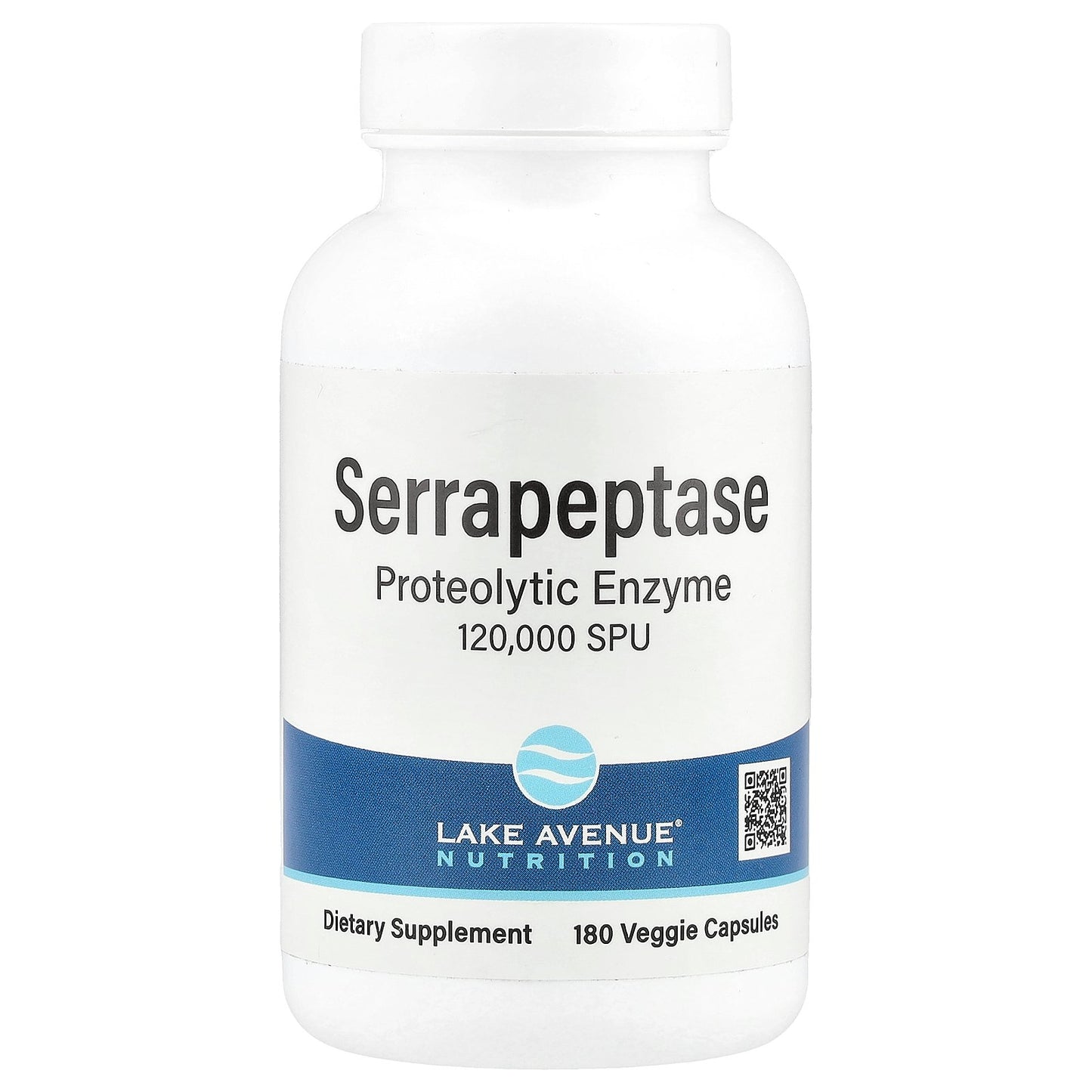 Lake Avenue Nutrition, Serrapeptase, Proteolytic Enzyme, 120,000 SPUs, 180 Veggie Capsules