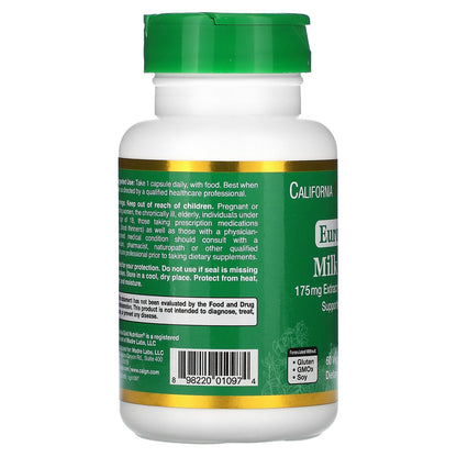 California Gold Nutrition, EuroHerbs, Milk Thistle Extract, Euromed Quality, 175 mg, 60 Veggie Capsules