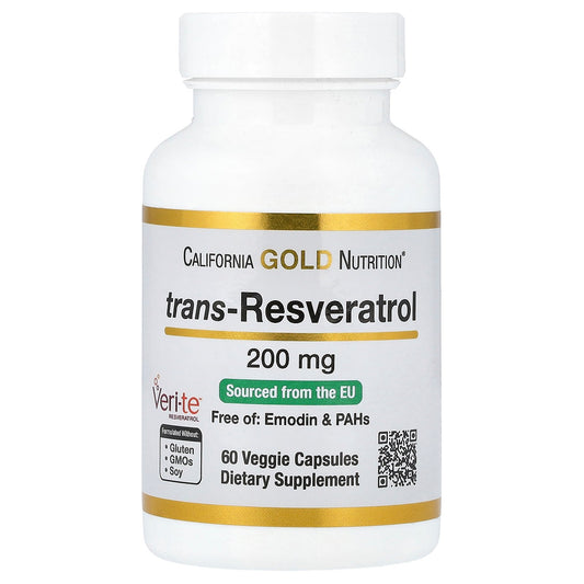 California Gold Nutrition, trans-Resveratrol, 200 mg, 60 Veggie Capsules