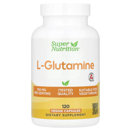 Super Nutrition, L-Glutamine, 750 mg, 120 Veggie Capsules