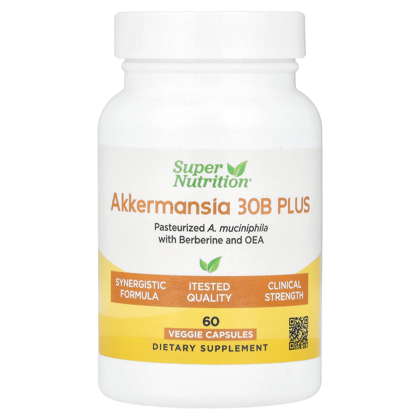 Super Nutrition, Akkermansia 30B PLUS with Berberine and OEA, 60  Veggie Capsules