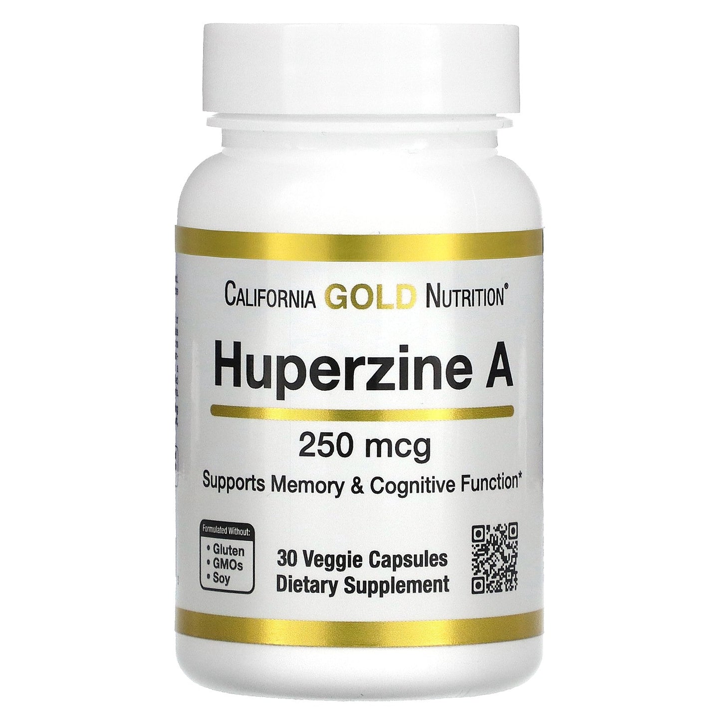 California Gold Nutrition, Huperzine A,  250 mcg, 30 Veggie Capsules