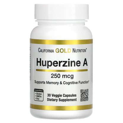 California Gold Nutrition, Huperzine A,  250 mcg, 30 Veggie Capsules