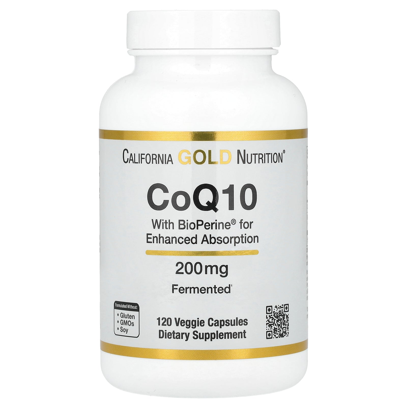 California Gold Nutrition, CoQ10 with Bioperine®, 200 mg, 120 Veggie C