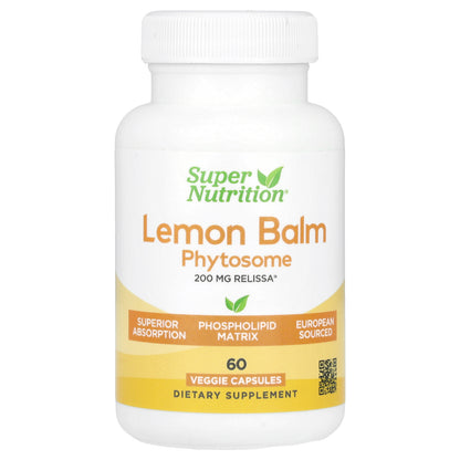 Super Nutrition, Lemon Balm Phytosome, 200 mg, 60 Veggie Capsules