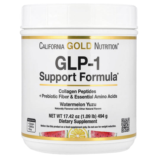 California Gold Nutrition, GLP-1 Support Formula, Watermelon Yuzu, 1.09 lb (494 g)